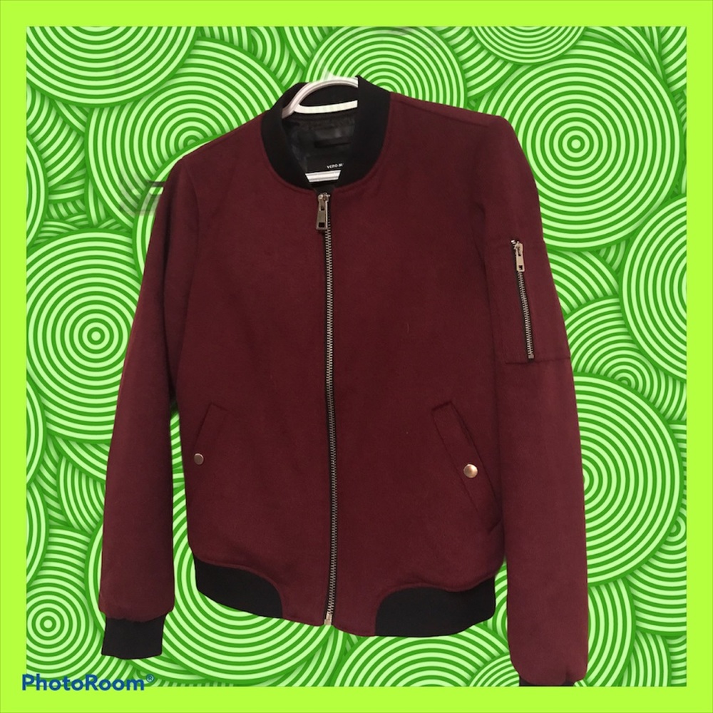 Burgundy Bomber Jacket